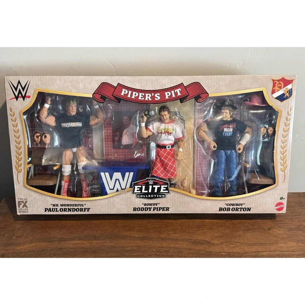 WWE Elite PIPERS PIT Set Rowdy Roddy Paul Orndorff Cowboy Bob Orton 3 Pack